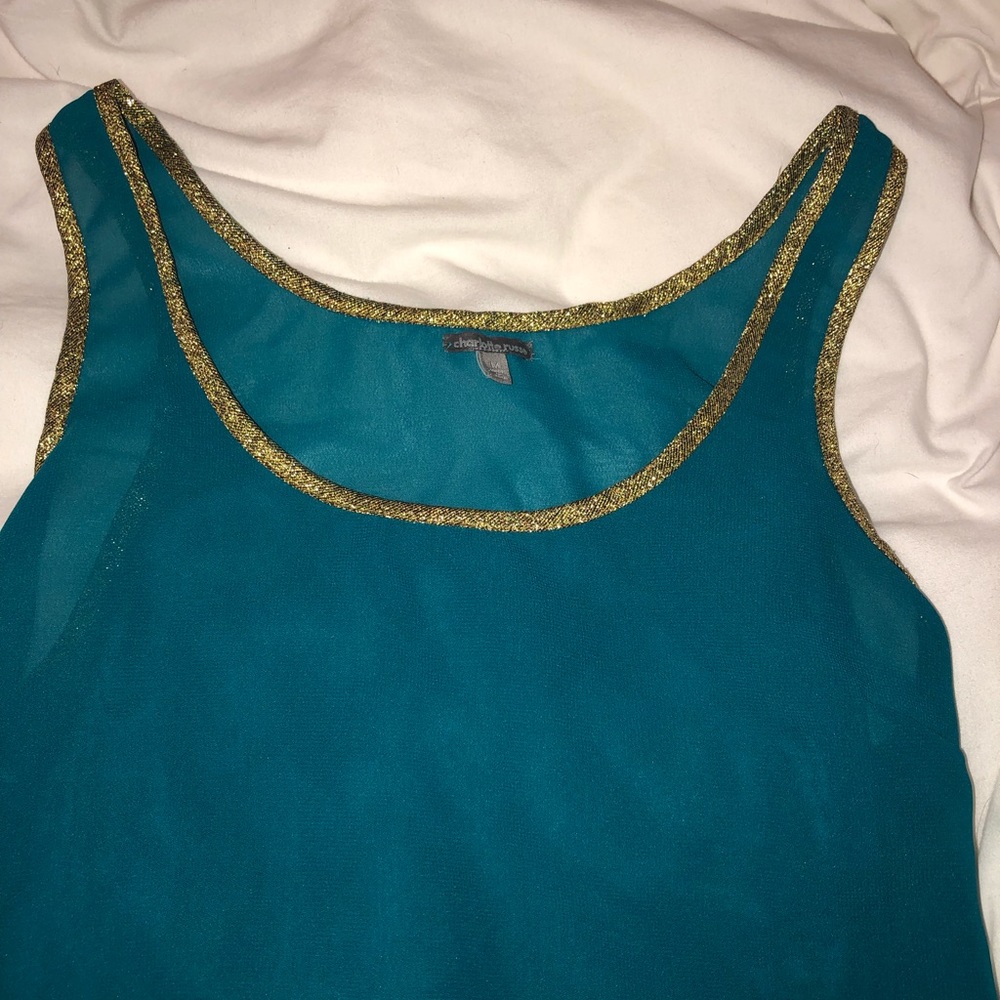 Teal sheer tank